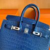 2025-11-13_165804_921-1024x768-1 H Factory Bags Birkin Matte Alligator Crocodile Gem Blue Silver Hardware 25cm Full Handmade