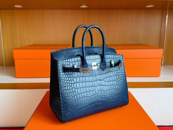 2025-11-13_165806_689-1024x768-1 H Factory Bags Birkin Matte Alligator Crocodile Gem Blue Silver Hardware 25cm Full Handmade