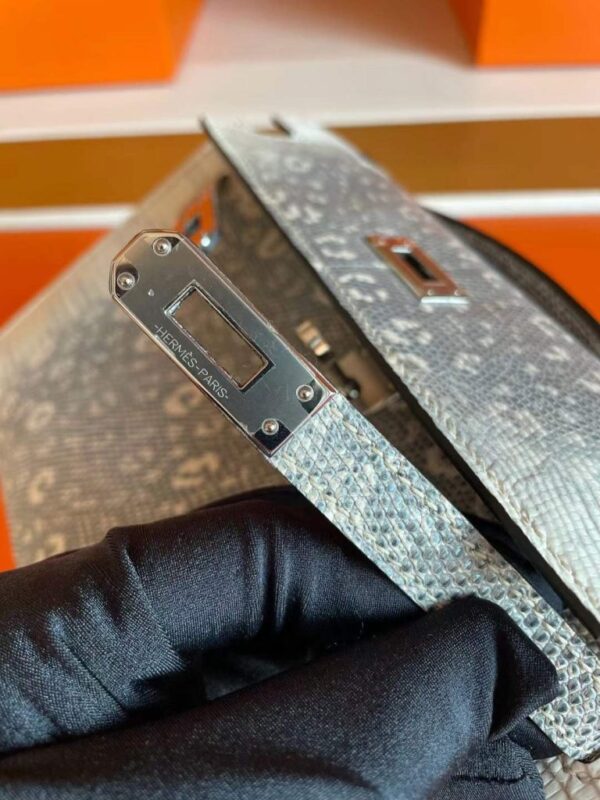 H Factory Bags Mini Kelly Pochette Lizard Leather Original Color Silver Hardware 22cm Full Handmade
