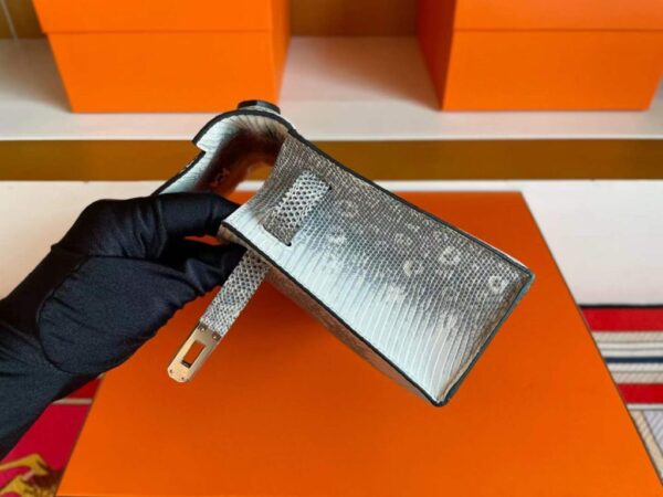 H Factory Bags Mini Kelly Pochette Lizard Leather Original Color Silver Hardware 22cm Full Handmade