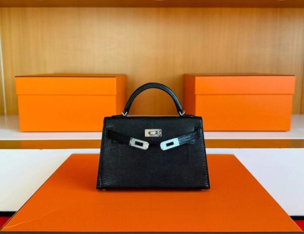 2025-11-13_173106_024-1024x789-1 H Factory Bags Mini Kelly Lizard Leather CK89 Black Silver Hardware 22cm Full Handmade