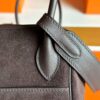 H Factory Bags Lindy Swift & Chamois Leather Ebony Color Gold Hardware 26cm Full Handmade