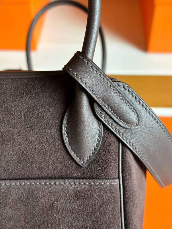 H Factory Bags Lindy Swift & Chamois Leather Ebony Color Gold Hardware 26cm Full Handmade