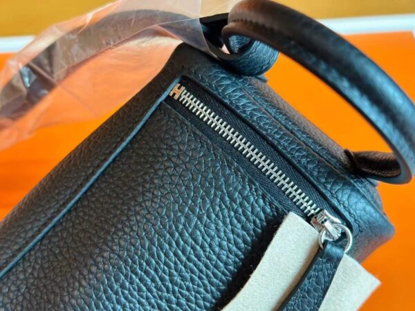 H Factory Bags Mini Lindy TC Leather CK89 Black Silver Hardware 19cm Full Handmade