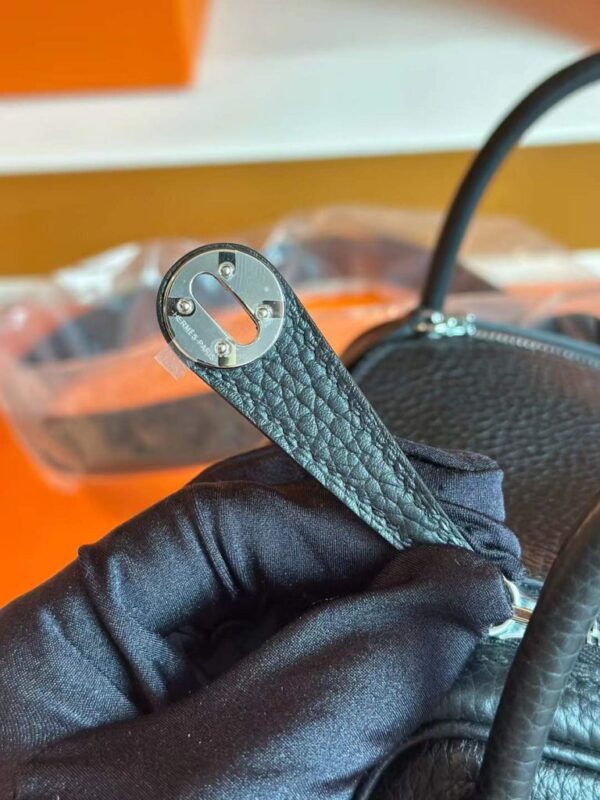 H Factory Bags Mini Lindy TC Leather CK89 Black Silver Hardware 19cm Full Handmade