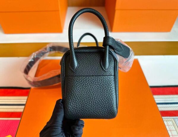 H Factory Bags Mini Lindy TC Leather CK89 Black Silver Hardware 19cm Full Handmade
