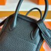 H Factory Bags Mini Lindy TC Leather CK89 Black Silver Hardware 19cm Full Handmade