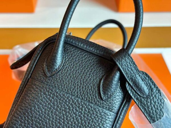 H Factory Bags Mini Lindy TC Leather CK89 Black Silver Hardware 19cm Full Handmade