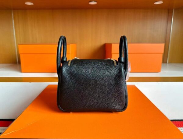 H Factory Bags Mini Lindy TC Leather CK89 Black Gold Hardware 19cm Full Handmade