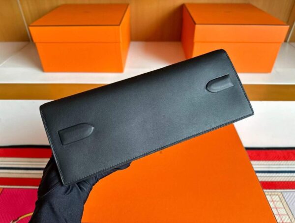 H Factory Bags Birkin Shadow Clutch Swift Leather CK89 Black 26cm Full Handmade