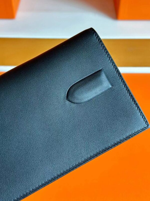 H Factory Bags Birkin Shadow Clutch Swift Leather CK89 Black 26cm Full Handmade