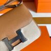 H Factory Bags Constance Epsom Leather Gold Brown Silver Hardware 18cm Full Handmade