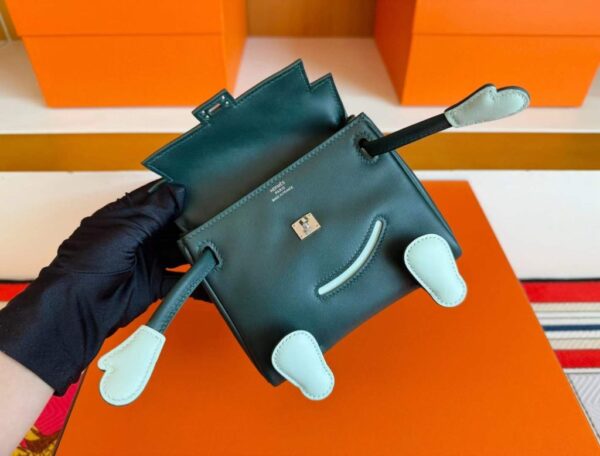 2025-11-13_174300_222-1024x778-1 H Factory Bags Kelly Doll Swift Leather Deep Green & Light Green Silver 16cm Full Handmade