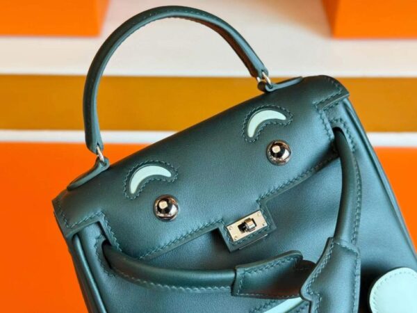 2025-11-13_174302_974-1024x768-1 H Factory Bags Kelly Doll Swift Leather Deep Green & Light Green Silver 16cm Full Handmade