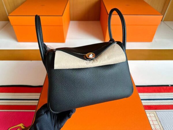 H Factory Bags Lindy TC Leather CK89 Black Hardware 26cm Full Handmade