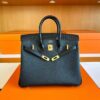 H Factory Bags Birkin Touch Togo & Matte Alligator Crocodile CK89 Black Gold Hardware 25cm Full Handmade