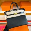 H Factory Bags Birkin Touch Togo & Shiny Alligator Crocodile CK89 Black Gold Hardware 25cm Full Handmade