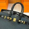H Factory Bags Birkin Touch Togo & Shiny Alligator Crocodile CK89 Black Gold Hardware 25cm Full Handmade