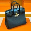 H Factory Bags Birkin Touch Togo & Shiny Alligator Crocodile CK89 Black Gold Hardware 25cm Full Handmade