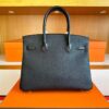 H Factory Bags Birkin Touch Togo & Matte Alligator Crocodile CK89 Black Silver Hardware 30cm Full Handmade