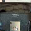 H Factory Bags Birkin Touch Togo & Matte Alligator Crocodile CK89 Black Silver Hardware 30cm Full Handmade