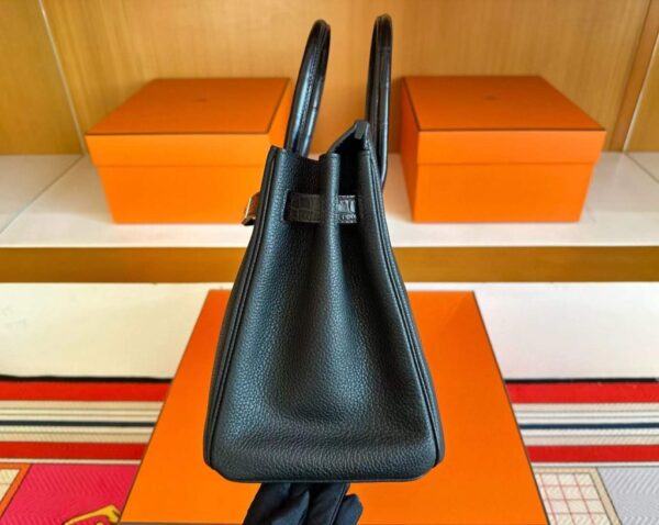 H Factory Bags Birkin Touch Togo & Matte Alligator Crocodile CK89 Black Silver Hardware 30cm Full Handmade