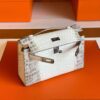 H Factory Bags Mini Kelly Pochette Matte Porosus Crocodile Himalaya Silver Hardware 22cm Full Handmade
