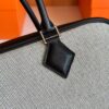 H Factory Bags Plume Swift Leather & Canvas Black Silver Hardware 28cm Full Handmade