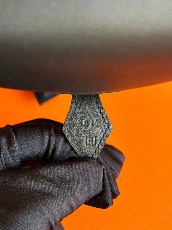 H Factory Bags Plume Swift Leather & Canvas Black Silver Hardware 28cm Full Handmade