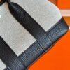 H Factory Bags Mini Garden Party Togo Leather & Canvas Black Silver Hardware 18cm Full Handmade