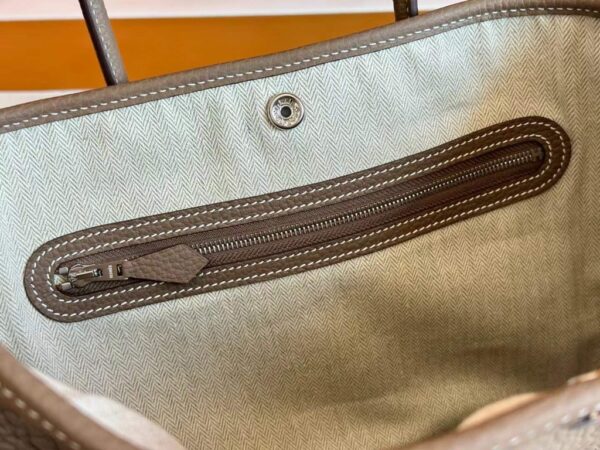 H Factory Bags Garden Party negonda Leather Etoupe Grey Silver Hardware 30cm Full Handmade
