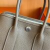 H Factory Bags Mini Garden Party negonda Leather Etoupe Grey Silver Hardware 18cm Full Handmade