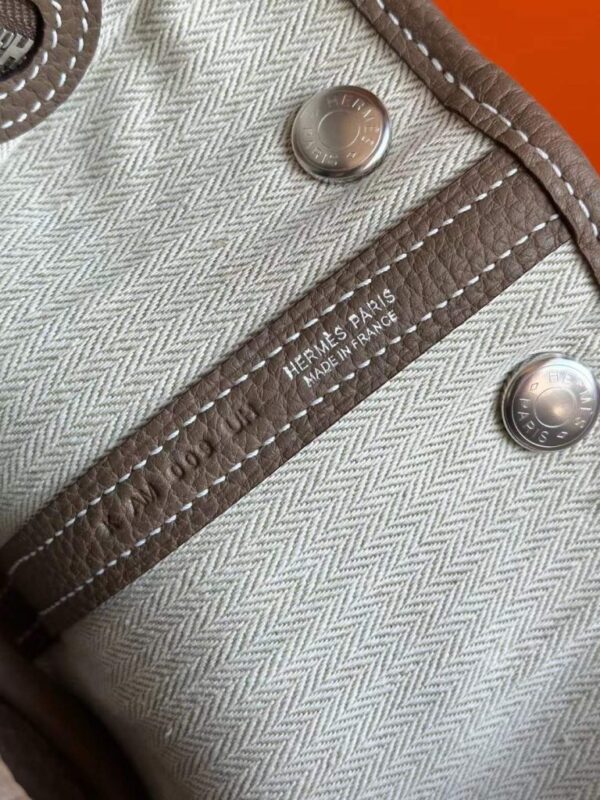 H Factory Bags Mini Garden Party negonda Leather Etoupe Grey Silver Hardware 18cm Full Handmade