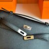 H Factory Bags Mini Kelly Pochette Swift Leather CK89 Black Silver Hardware 22cm Full Handmade