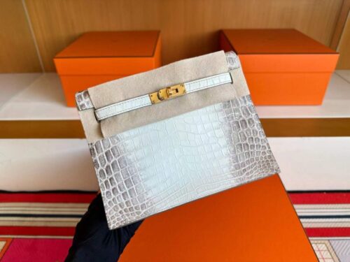 H Factory Bags Kelly Dance Matte Niloticus Crocodile Himalaya Gold Hardware 22cm Full Handmade
