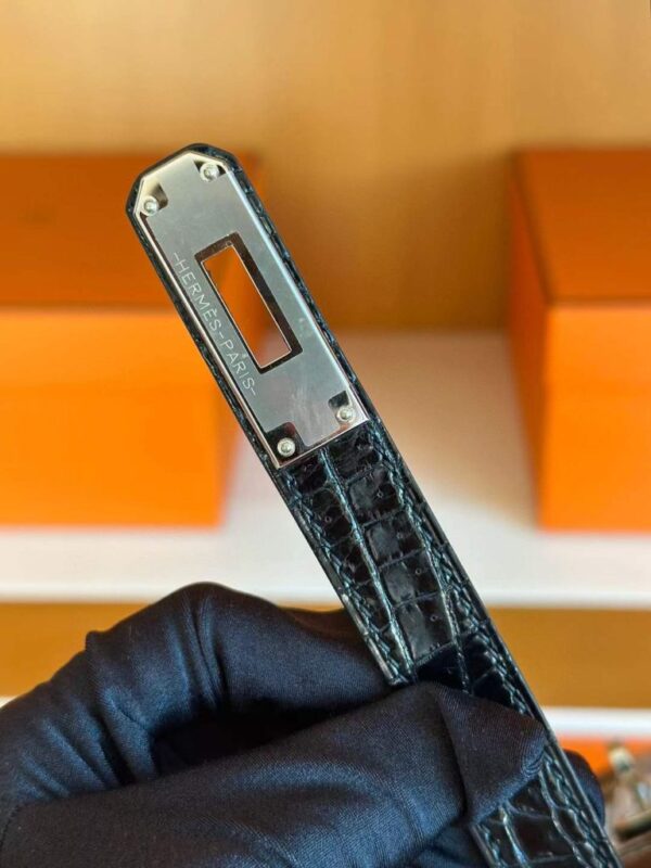 2025-11-24_175713_584-768x1024-1 H Factory Bags Birkin Shiny Porosus Crocodile CK89 Black Silver Hardware 30cm Full Handmade