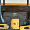 H Factory Bags Birkin Matte Porosus Crocodile CK89 Black Gold Hardware 30cm Full Handmade