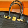 H Factory Bags Birkin Matte Porosus Crocodile CK89 Black Gold Hardware 30cm Full Handmade