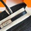 H Factory Bags Birkin Matte Alligator Crocodile CK89 Black Silver Hardware 30cm Full Handmade