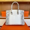 H Factory Bags Birkin Matte Niloticus Crocodile Himalaya Silver Hardware 30cm Full Handmade