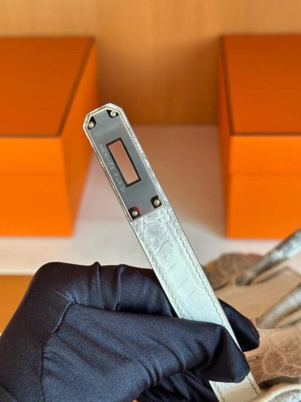 H Factory Bags Birkin Matte Niloticus Crocodile Himalaya Silver Hardware 30cm Full Handmade