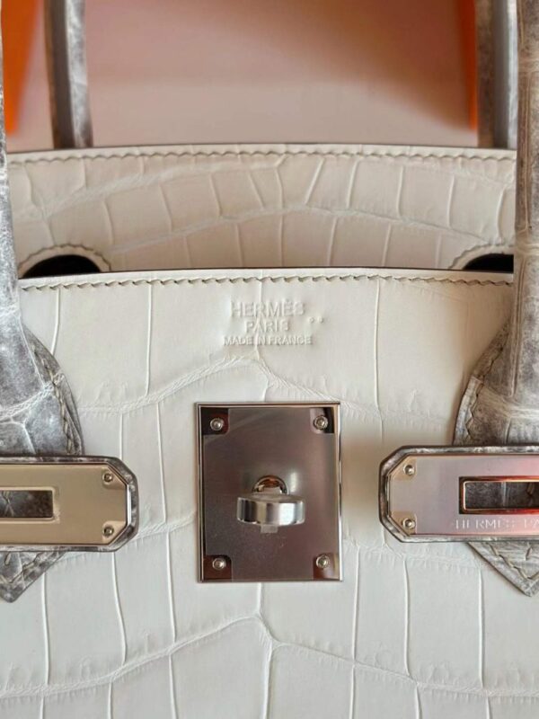 H Factory Bags Birkin Matte Niloticus Crocodile Himalaya Silver Hardware 30cm Full Handmade