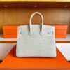 H Factory Bags Birkin Matte Alligator Crocodile Ice White Silver Hardware 25cm Full Handmade