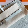 H Factory Bags Birkin Matte Alligator Crocodile Ice White Silver Hardware 25cm Full Handmade