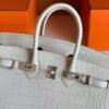 H Factory Bags Birkin Matte Alligator Crocodile Ice White Silver Hardware 25cm Full Handmade
