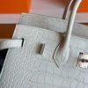 H Factory Bags Birkin Matte Alligator Crocodile Ice White Silver Hardware 25cm Full Handmade
