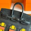 H Factory Bags Birkin Sellier Matte Alligator Crocodile & Epsom Black Black Buckle Hardware 20cm Full Handmade