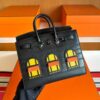 H Factory Bags Birkin Sellier Matte Alligator Crocodile & Epsom Black Black Buckle Hardware 20cm Full Handmade
