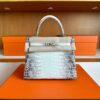 H Factory Bags Kelly Matte Crocodile Leather Himalaya Silver Hardware 25cm Full Handmade