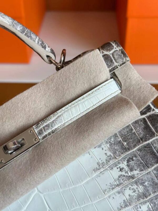 H Factory Bags Kelly Matte Crocodile Leather Himalaya Silver Hardware 25cm Full Handmade